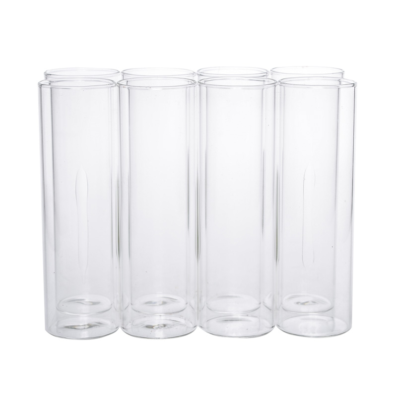 8 vases tubes transparent en verre L'Incroyable